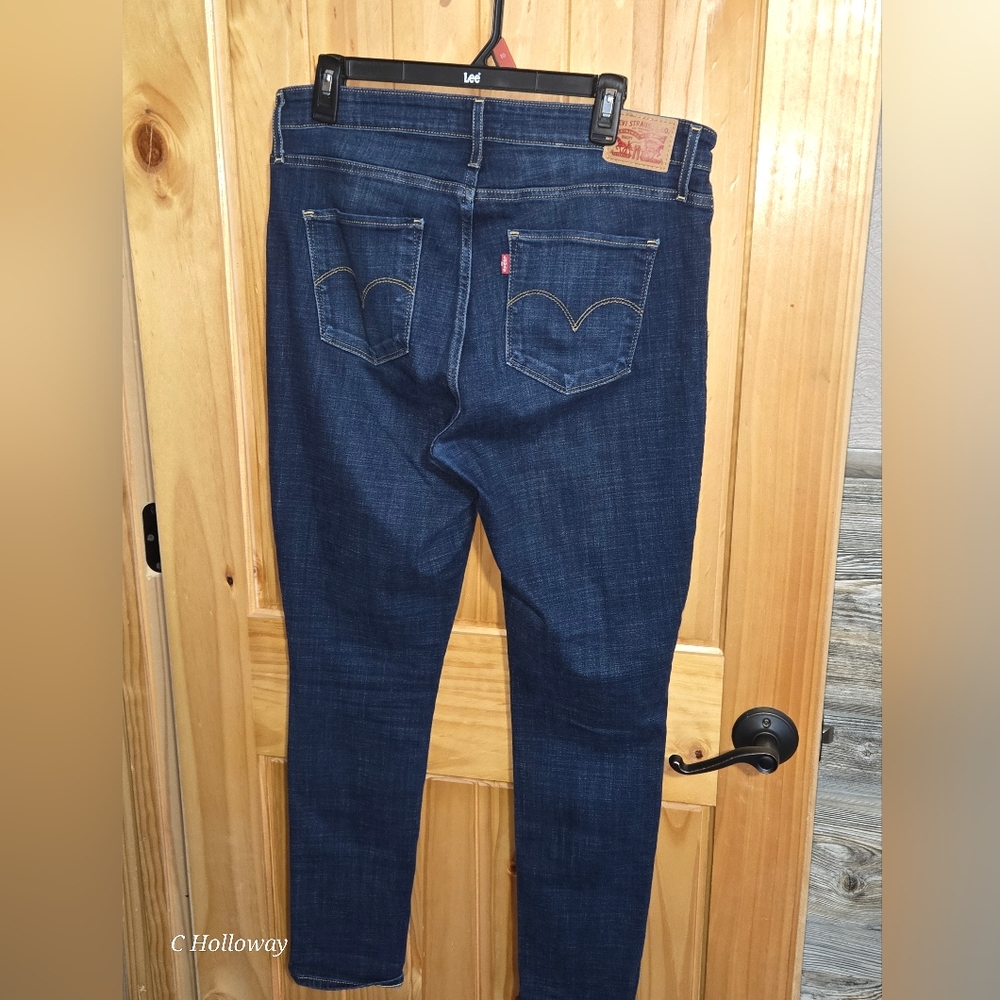 Womens Levi's 721 High Rise Skinny Stretch Jeans. W33 L 30 Blue